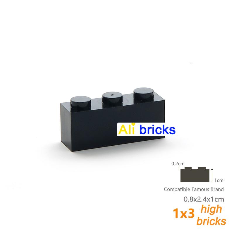 60pcs DIY Building Blocks Thick Figures Bricks 1x3 Dots Educational Creative Size Compatible With 3622 Plastic Toys for Children