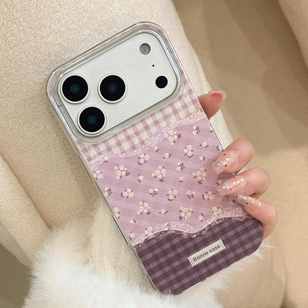 Purple Patchwork Floral Phone Case for iPhone 17 and iPhone 17 Pro Max