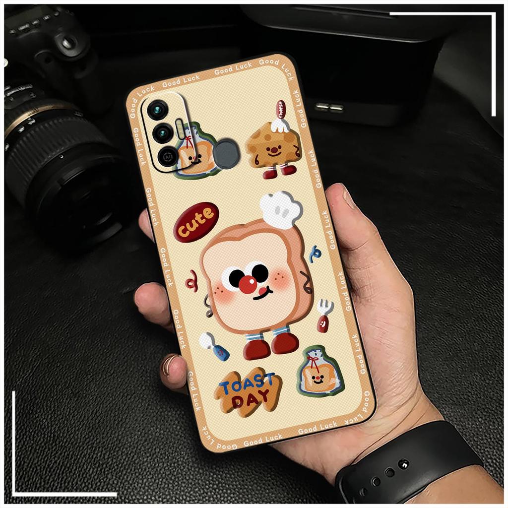 Cute Dirt-resistant Phone Case For Tecno Spark 7/Spark7T Fashion Design Cartoon Silicone Back Cover Full Wrap Graffiti