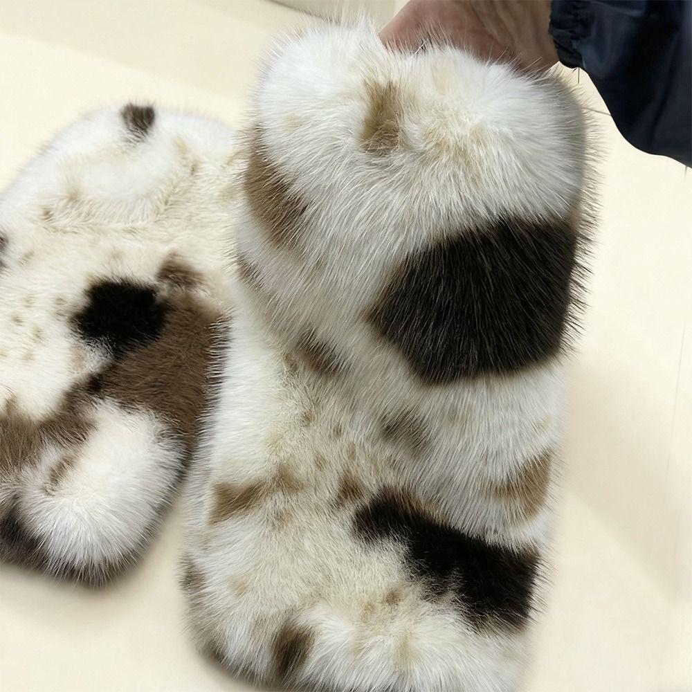 Fashionable Thick Fake Fur Long Scarf Soft Winter Fluffy Scarf Fur Decor Luxury Wraps Shawl Party