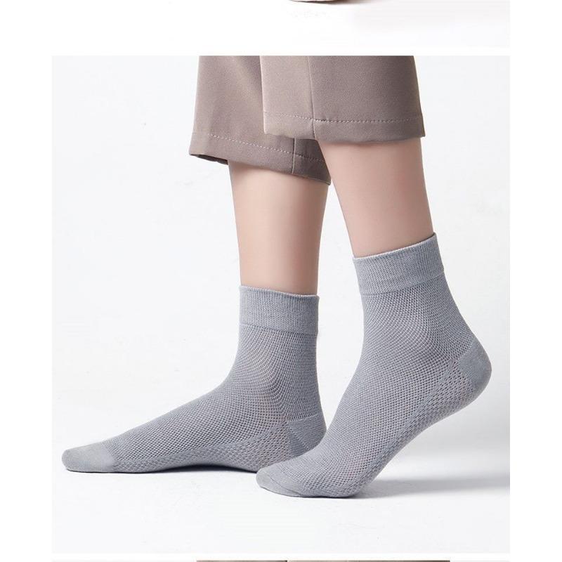 Męskie Wiosenne i Jesienne Biznesowe Casualowe Jednokolorowe Siateczkowe Oddychające Masujące Spodnie Bawełniane Skarpetki