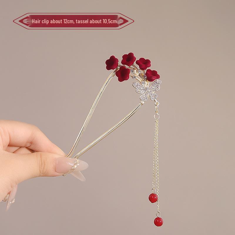 Elegant Pearl U-shaped Hairpin for Women - New Chinese Style Updo Accessory 2025
