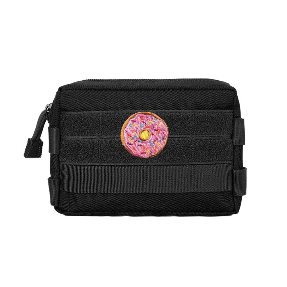 Mini Donut Cute Cartoon Patch Morale Tactical Velcros Badge Embroidered Sticker Patch Hook Loop Fastener DIY Jeans Cap Backpack