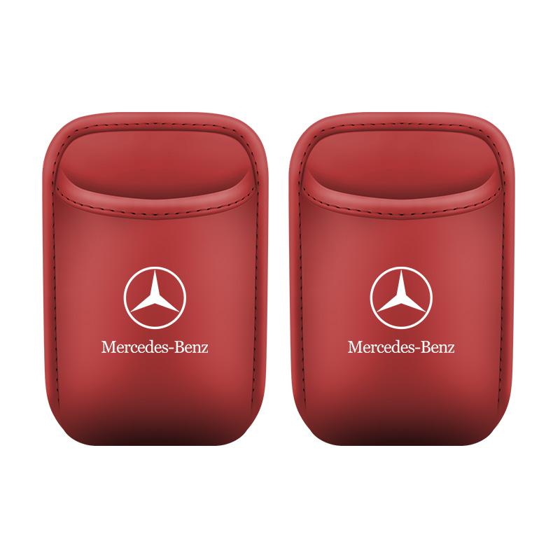 AAN1 2PCS PU Leather Car Door Cup Holder Organizer Box for Mercedes-Benz C E A S GLC GLE GLB G Class Etc Seat Back Clip Storage