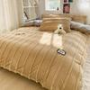 4PCS/set Thick Solid Color Velvet Duvet Cover Winter Warmth Bedding Set Double Quilt Cover Twin Queen King Comforter Cover