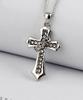 Shoveoff Svn-2002 Crown Cubic Cross Pendant Necklace
