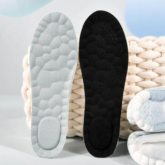 1 Pair 4D Cloud Insoles Shock Absorption Memory Foam Sports Shoes Inserts Soft Breathable Men Women Arch Support Orthopedic Massage Foot Pads