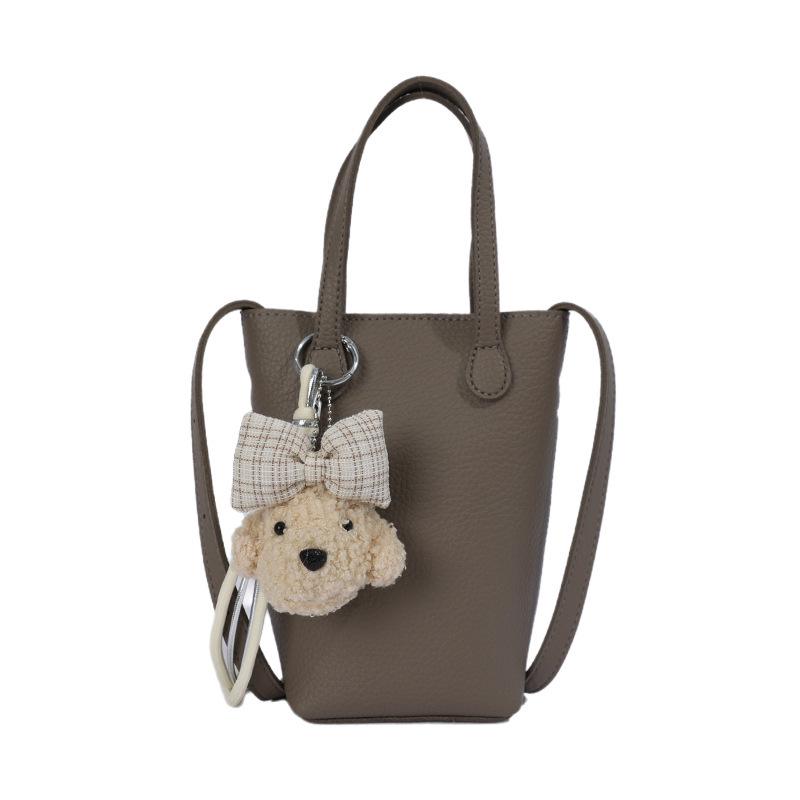 Korean-Style Small Lychee Texture Crossbody Bucket Bag, 2026 New Versatile Lightweight Shoulder Handbag for Women.
