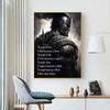 Warrior Motivational Quote Canvas Painting Posters Print Armored Spartan Inspirational Pictures Living Room Wall Art Home Decor