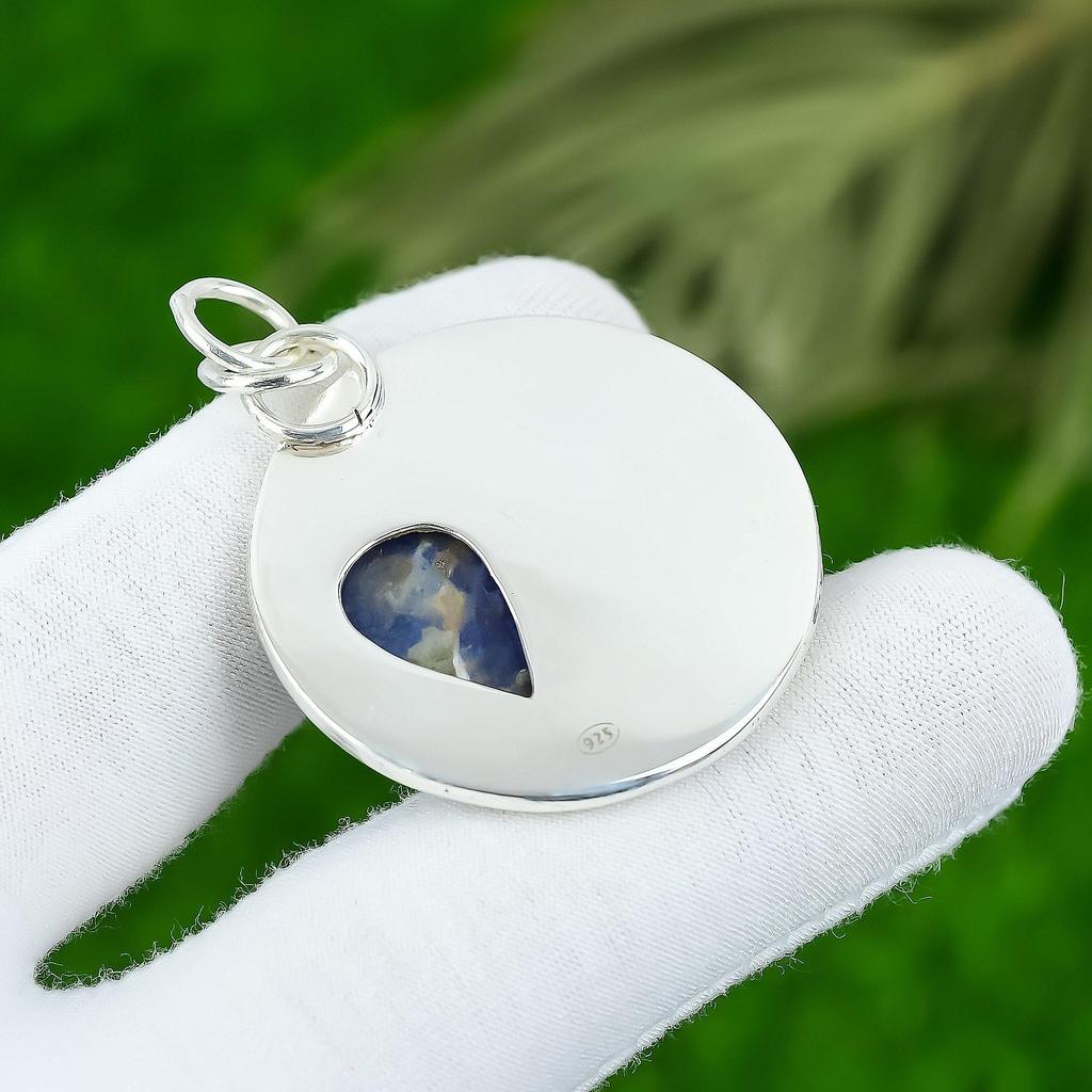 Gift For Women Jewelry Pendant 925 Sterling Silver Natural Sodalite Gemstone