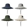 Bucket Hat Breathable Mesh Fabric Wide Brim Adjustable Fit UV Protection Hat Outdoor Activities Foldable Sun