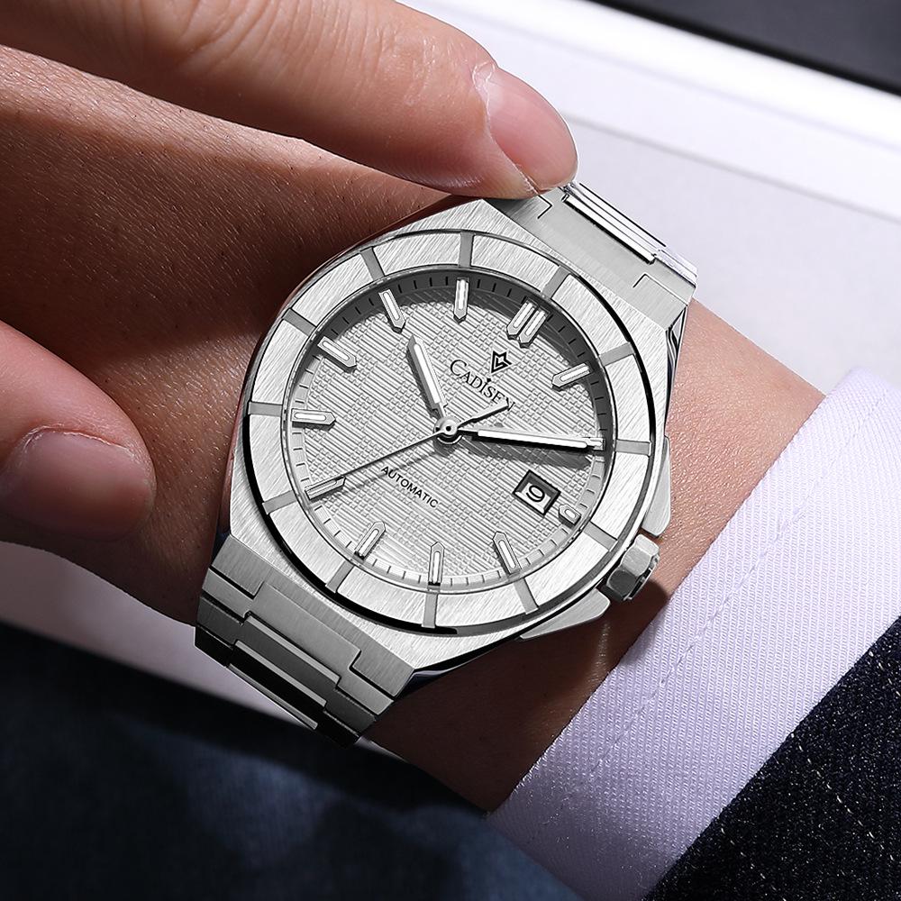 Cadisen 2025 Men's Stainless Steel Mechanical Watch with Imported NH35 Movement