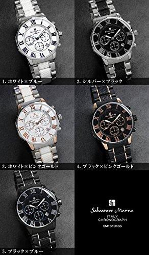 Salvatore Marra Men's Chronograph Watch, 10 ATM Water Resistant, Business/Formal, Italian Brand, Limited Edition, SM15104 (Black/Pink Gold) [Parallel