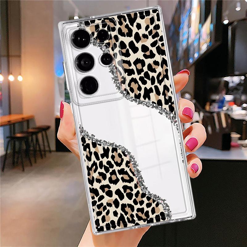 Minimalist Leopard Print Phone Cover Case for Samsung Galaxy S26 S23 Ultra S22 FE Note 20 Ultra 10 S24 S20 Plus S21 S25 Edge