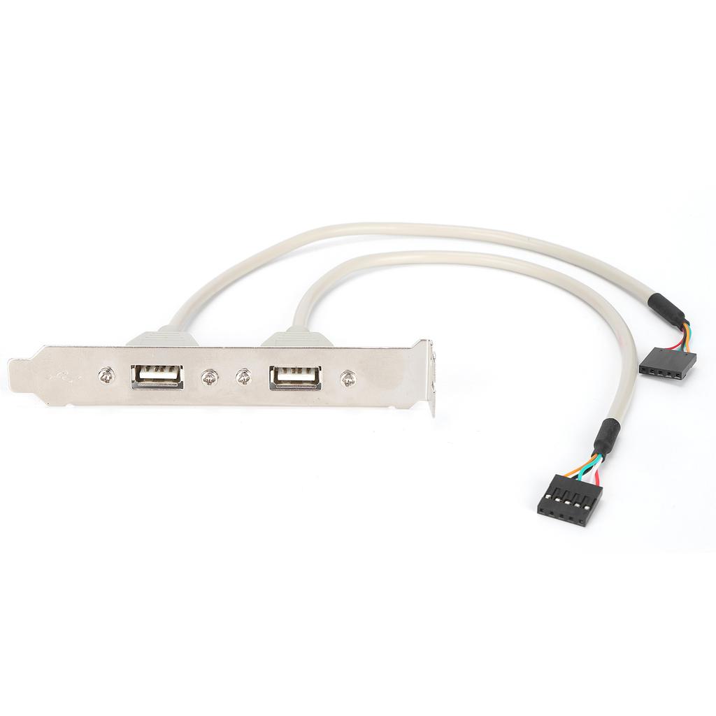 Front Panel Expansion 2 Ports USB 2.0 Plug and Play with Slot Plate Bracket Panel Cable Adapter