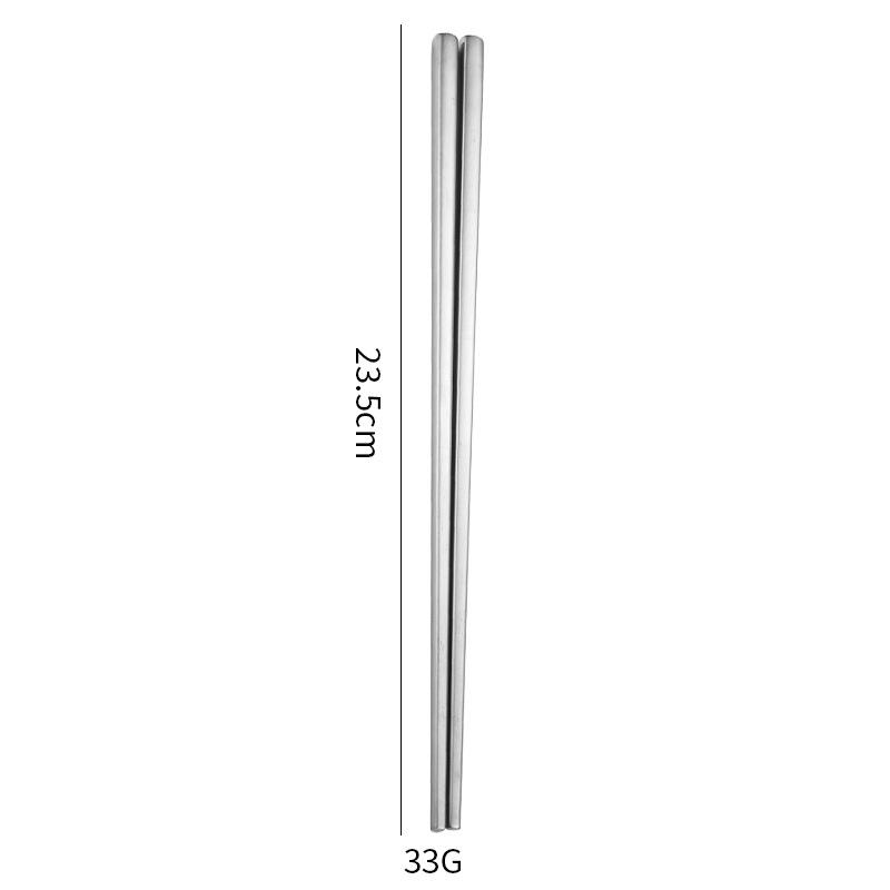 Matte 304 Stainless Steel Chopsticks Thickened and Lengthened Non-slip and High Temperature Resistance Integrated Domestic Sushi Chopsticks