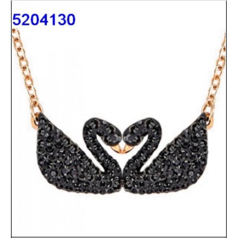 Womens Gradient Blue Swan Necklace Classic Clavicle Chain Fashion Jewelry