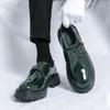 Hight Quality Spring New Street Style Patent Leather Loafers For Men's Black Hombre Business Casual Height Increasing Shoes