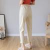 Women's Plus Size Cotton Harem Pants - Spring/Summer Solid Color, Nine-Point Length, Loose Casual Fit