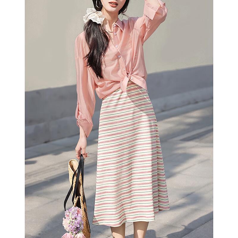 Sishui Nianhua 2025 Летний модный комплект для миниатюрных женщин, стройнящий L