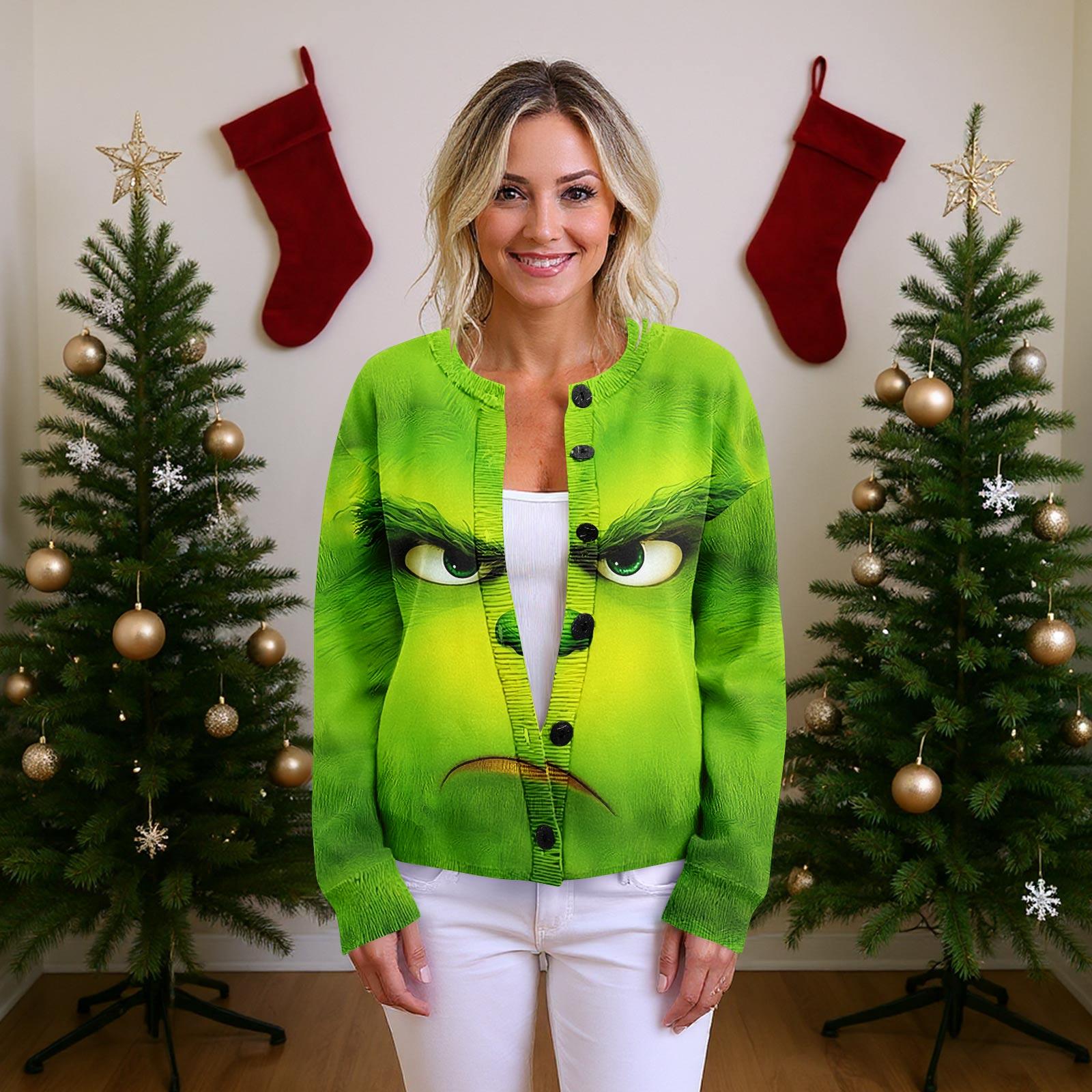 

Женский рождественский свитер Милый забавный рождественский свитер Осень и зима Свитер с длинным рукавом вязаный M