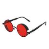 Round Sunglasses Metal Spring Feet UV Proof Stylish Cool Sunglasses for Men Women Party Beach Summer Black Frame Red