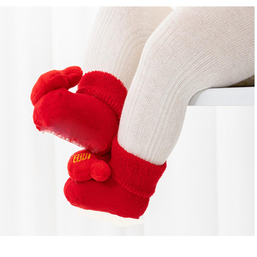 Christmas And Winter Baby Warm Fleece Red Loop - Floor Socks And Walking Socks