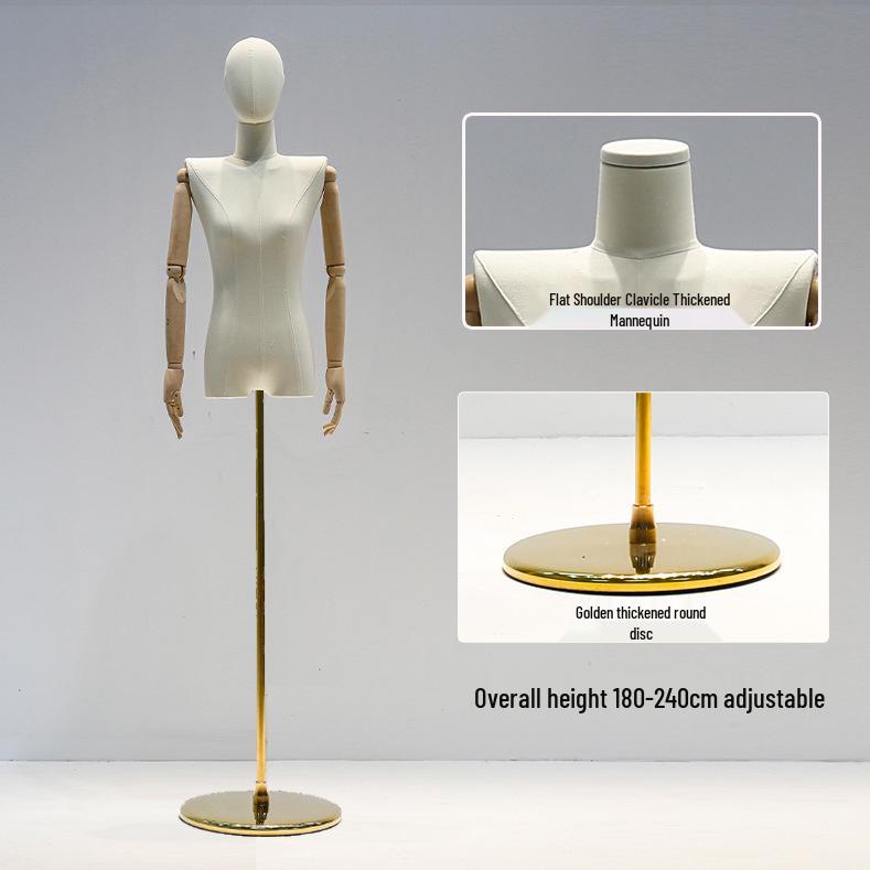Korean Style Women's Clothing Display Mannequin with Flat Chest and Square Shoulders