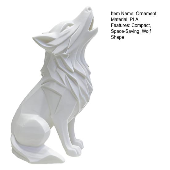 Wolf Howling Statue, 3D Printed Mini Animal Figurine, Standing Sitting Wolf Decor for Desk Shelf, Gift for Wolf Lovers