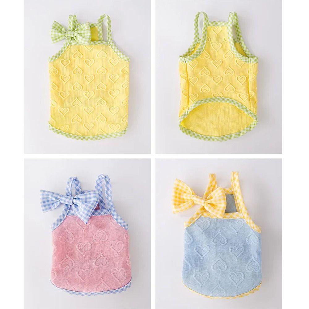 Breathable Summer Puppy Clothes Heart-shaped Print Pet Costume Sweet Cute Dog Vest  Spring Season