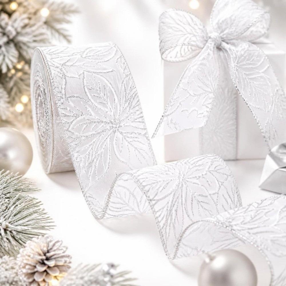 Decorative Christmas Wrapping Ribbon Fabric Trim Bow Decorative Webbing Hair Bows