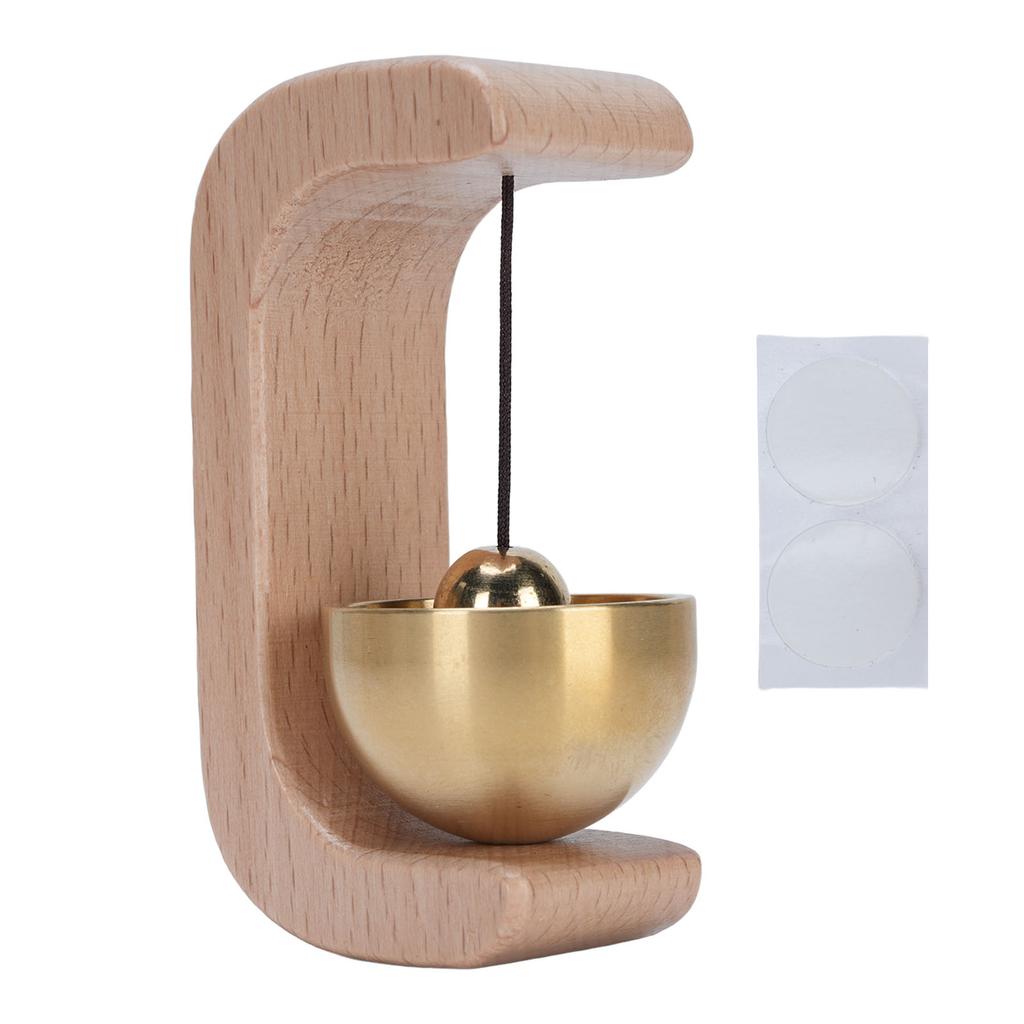 Shopkeepers Bell Wood Brass Hanging Door Bell for Entry Door Restaurant Shop Home Refrigerator Pet