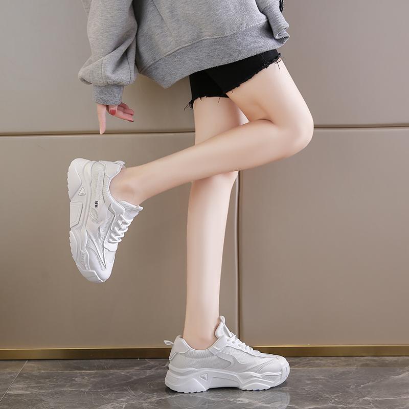 Sko For Kvinner Sneakers Sommer Nye Fritidssko Pappa Sko Tykksålede Høydeøkende Sko Kvinners Mesh Pustende Løpesko