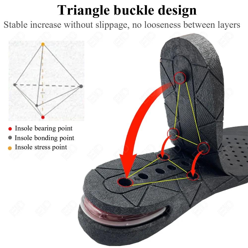 Fashion New 3-7cm Height Increase Insole Cushion Height Lift Adjustable Cut Shoe Heel Insert Taller Shockarch Support Absorbant Foot Pad
