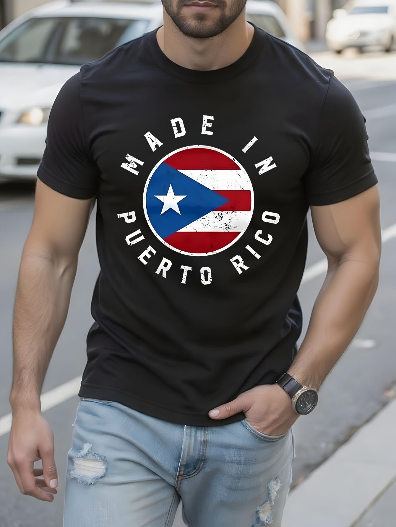 Puerto Rico Flag Tshirt - Black with Bold MADE IN PUERTO ... XXL