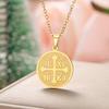 Orthodox Cross Necklace Women's Cross Medal Pendant Jewelry Gift