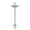 Outdoor Solar Powered Fountain Bird Feeder Glass Bird Bath with Metal Stand Upgraded Water Spray System for Garden Landscape Water Feature