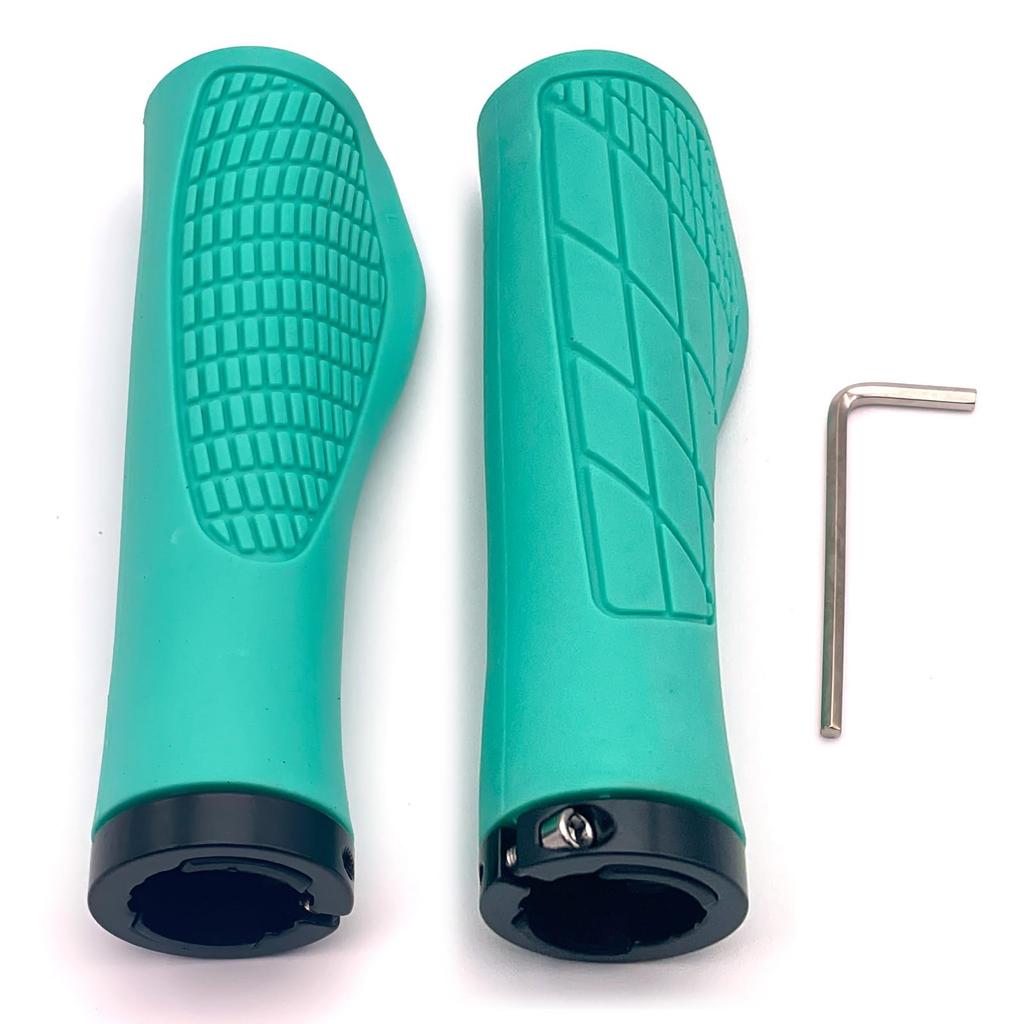 LEXOR Handlebar Aluminum Mountain Hybrid Ergo Celeste Grips, Caps, Bicycle, MTB, Bike, Bike, Grips,