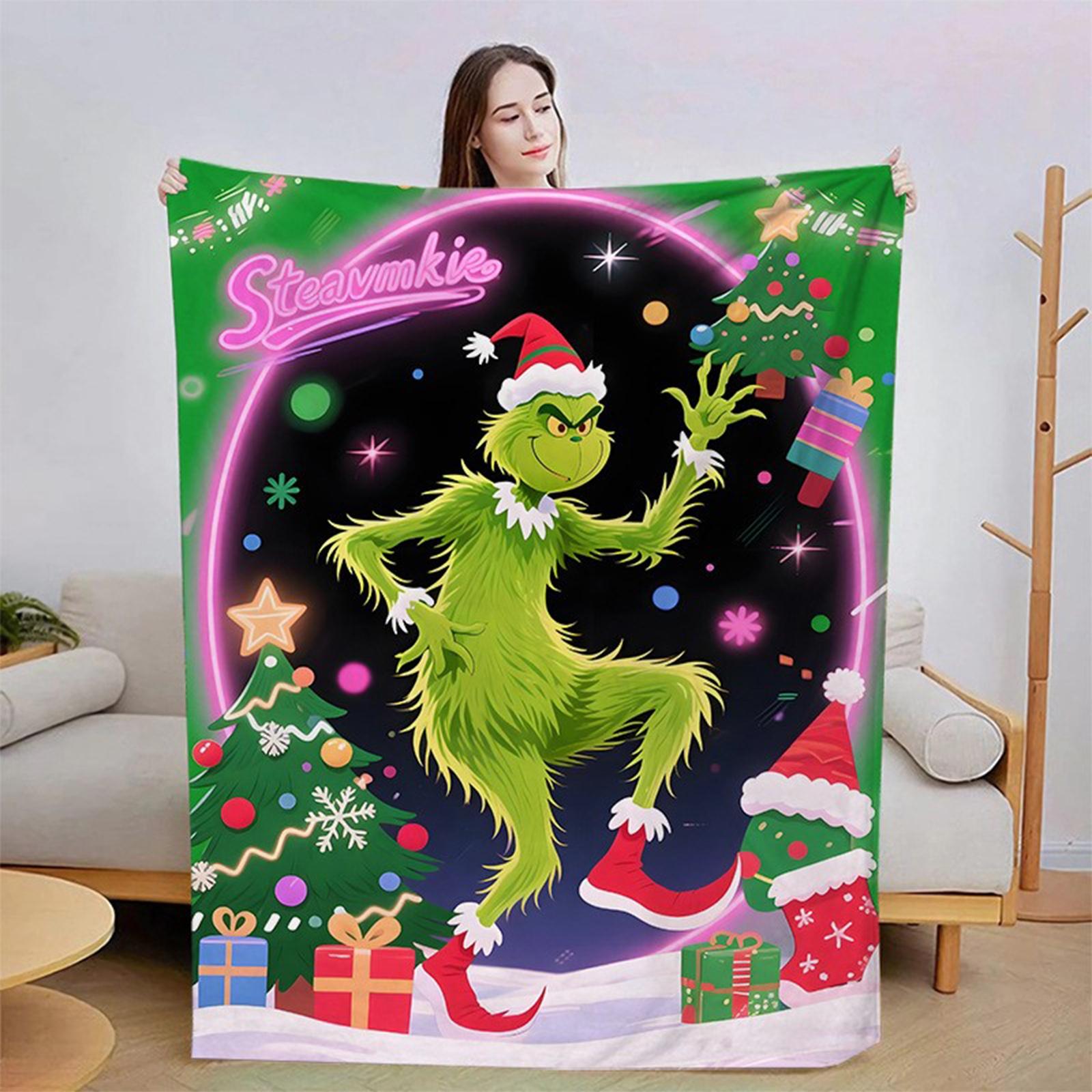 

Фланелевое одеяло с цифровой печатью для полуденного отдыха, рождественское мультяшное одеяло с кондиционером. One Size