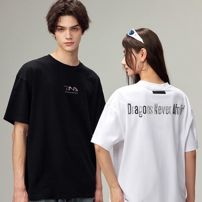 DRAGONS NEVER AFRAID DNA Graphic Loose Short Sleeve T-Shirt XS