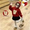 Girls’ Korean-Style Puppy Hoodie & Pleated Skirt Set - Spring/Autumn 2026 Trendy Two-Piece Outfit