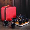 Travel Tea Set, Portable Storage Bag, Creative Ceramic Kung Fu Teapot, Tea Tray, Complete Set of Business Gifts