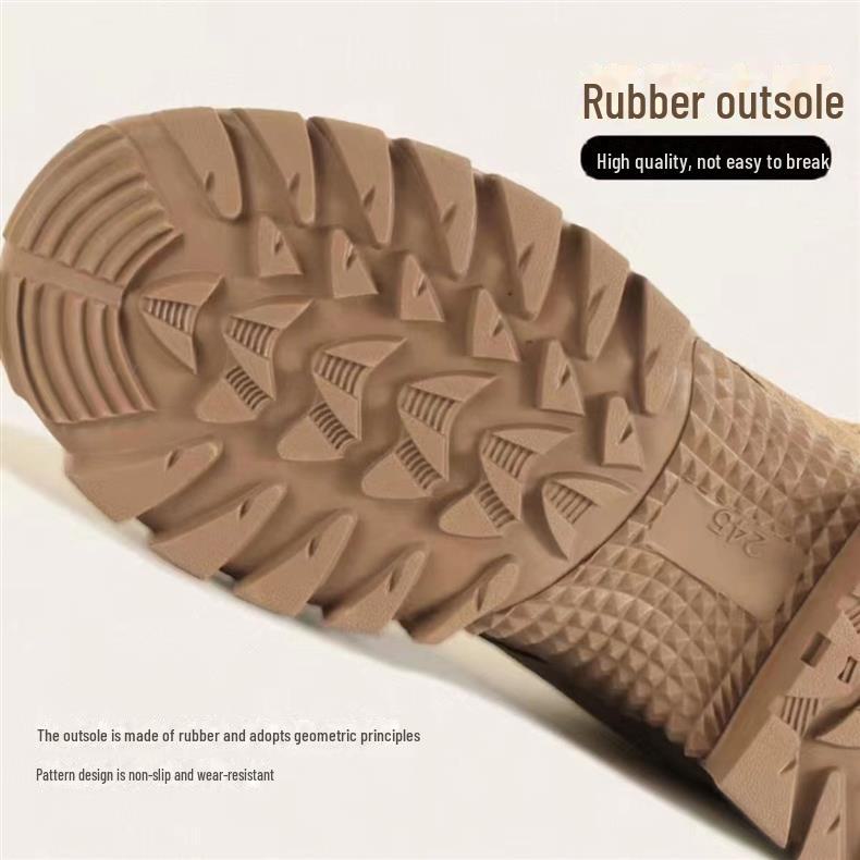 Ultra-Light Brown High-Top Waterproof Work Boots: Trendy, Wear-Resistant, Non-Slip for Mountaineering & Outdoor Use