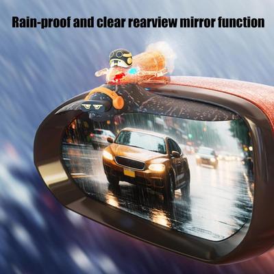 Car Mirror Decorative Light Penguin Pilot Night Breathing Rain Protection