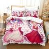 Juego de Cama 3D Touhou Project Remilia Scarlet Caja Anime Personas Adultas Habitación de Niños con Tejido Suave Funda Nórdica Juegos 3D Kawai Niñas Jóvenes