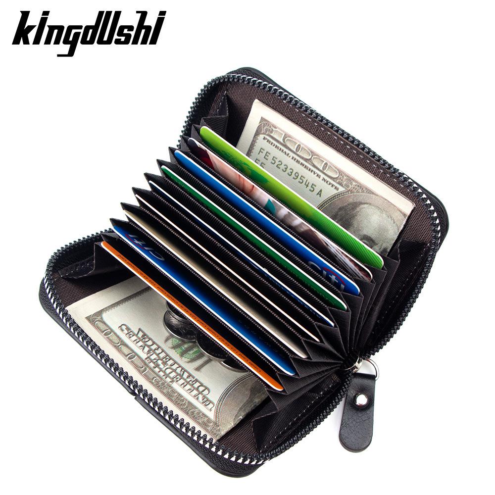 Męski Retro Wielofunkcyjny Krótki Portfel na Karty i Monety z Zamkiem Błyskawicznym