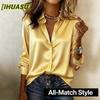 Women's Fashion Casual Long Sleeve POLO Neck Blouses & Shirts