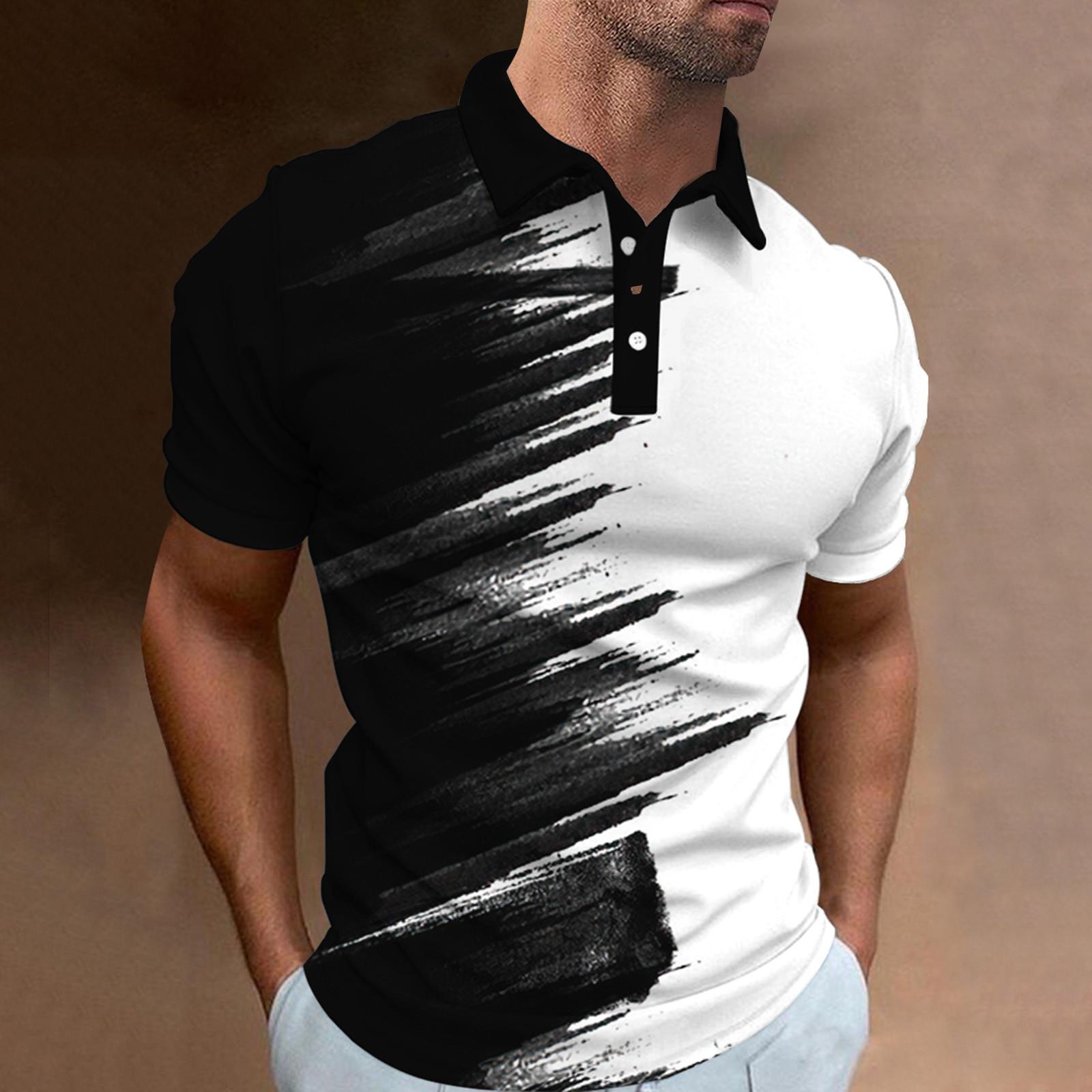 

Мужская рубашка для гольфа, повседневная спортивная, с V-образным вырезом, ребристый воротник, с коротким рукавом, модная, повседневная, однотонная, однотонная, весна-лето, стандартная посадка M белый