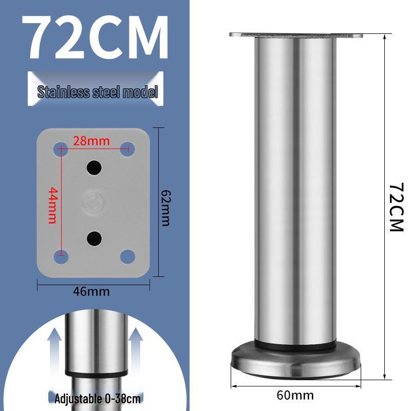 Adjustable Stainless Steel Legs for Sofa, TV Cabinet, Coffee Table, Bathroom Cabinet, and Bed.