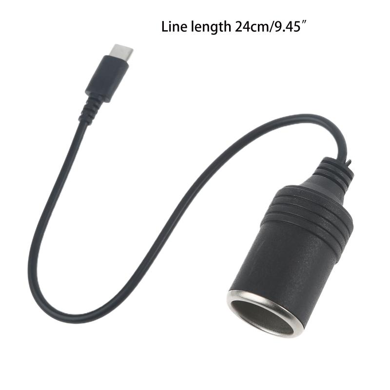 USB C PD to 12V 60W Car Cigarette-Lighter Socket Female Converter Adapter Cord for Car Charger Car Vacuum Cleaner